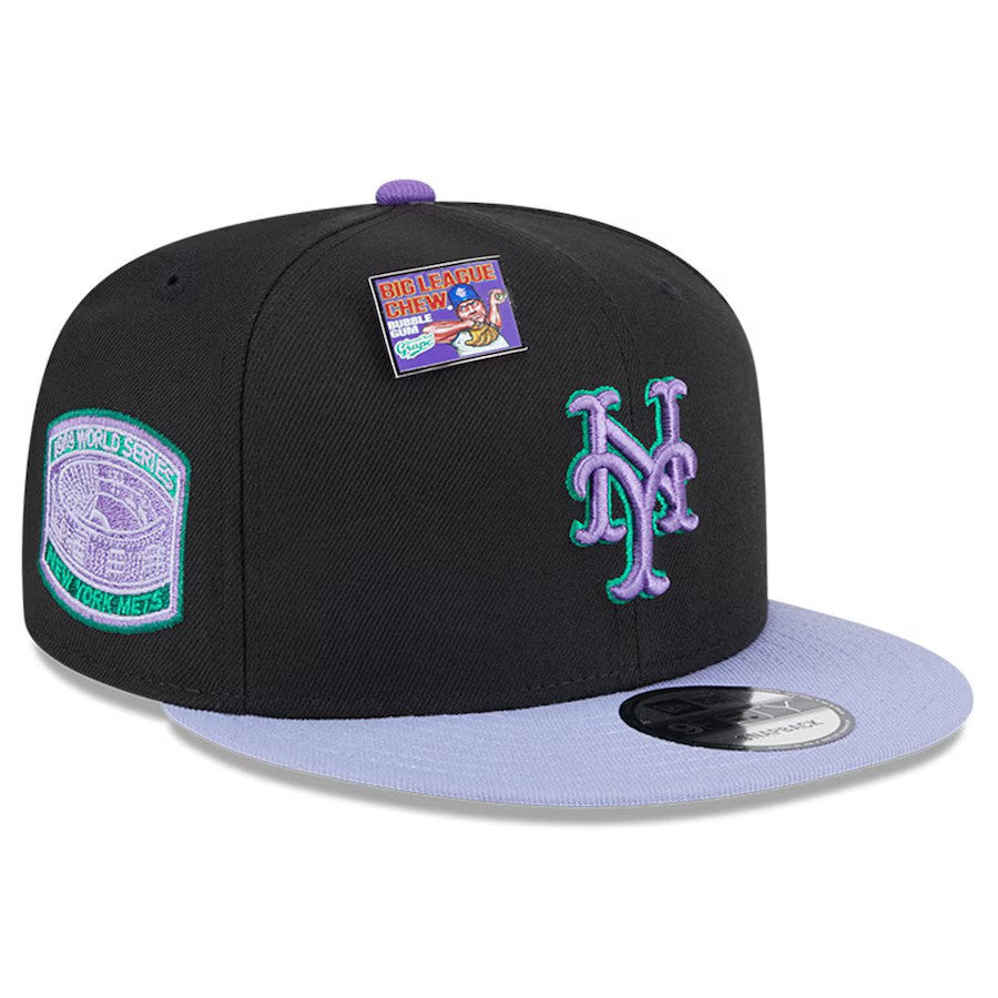 New York Mets New Era Grape Big League Chew Flavor Pack 9FIFTY Snapback Hat - Black/ Purple - UKASSNI
