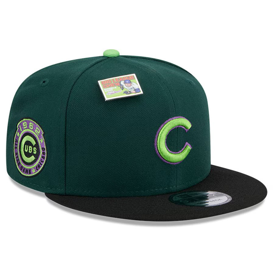 Chicago Cubs New Era Sour Apple Big League Chew Flavor Pack 9FIFTY Snapback Hat - Green/ Black - UKASSNI