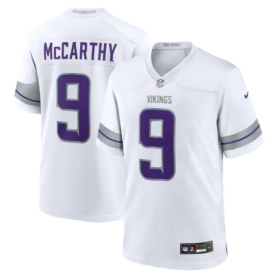 J.J. McCarthy NFL Minnesota Vikings Nike Alternate Game Player Jersey – White (USA Stock) - UKASSNI