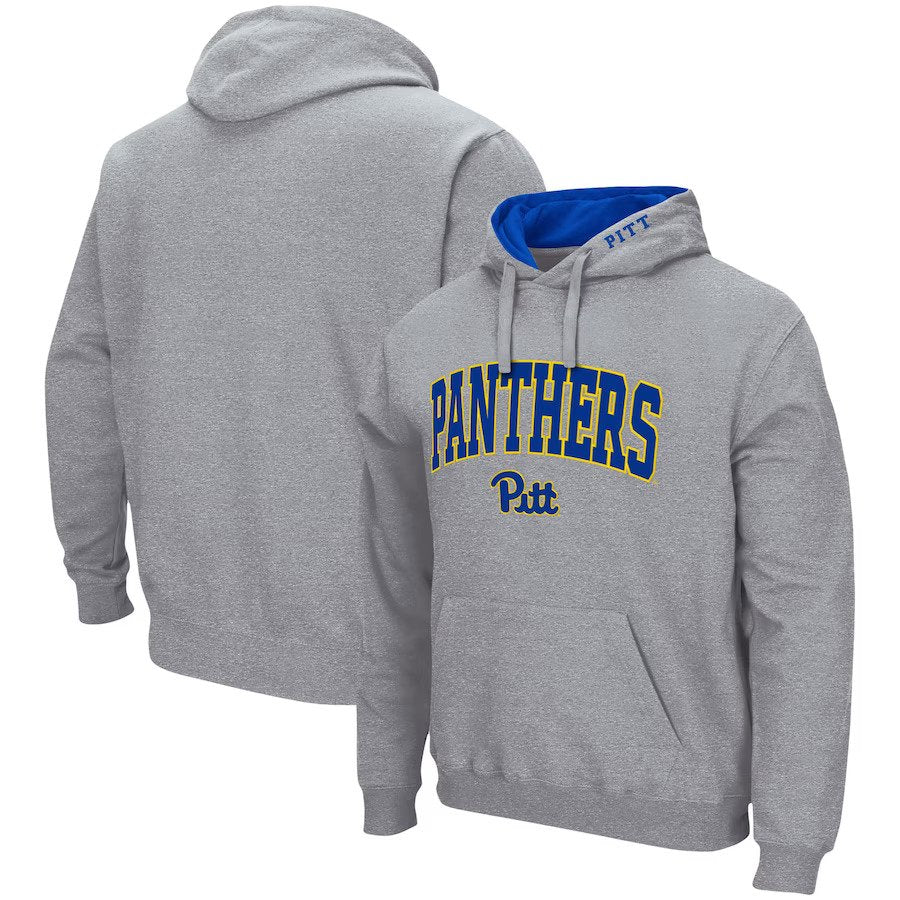 Pitt Panthers Colosseum Arch & Logo 3.0 Pullover Hoodie - Heather Gray - UKASSNI