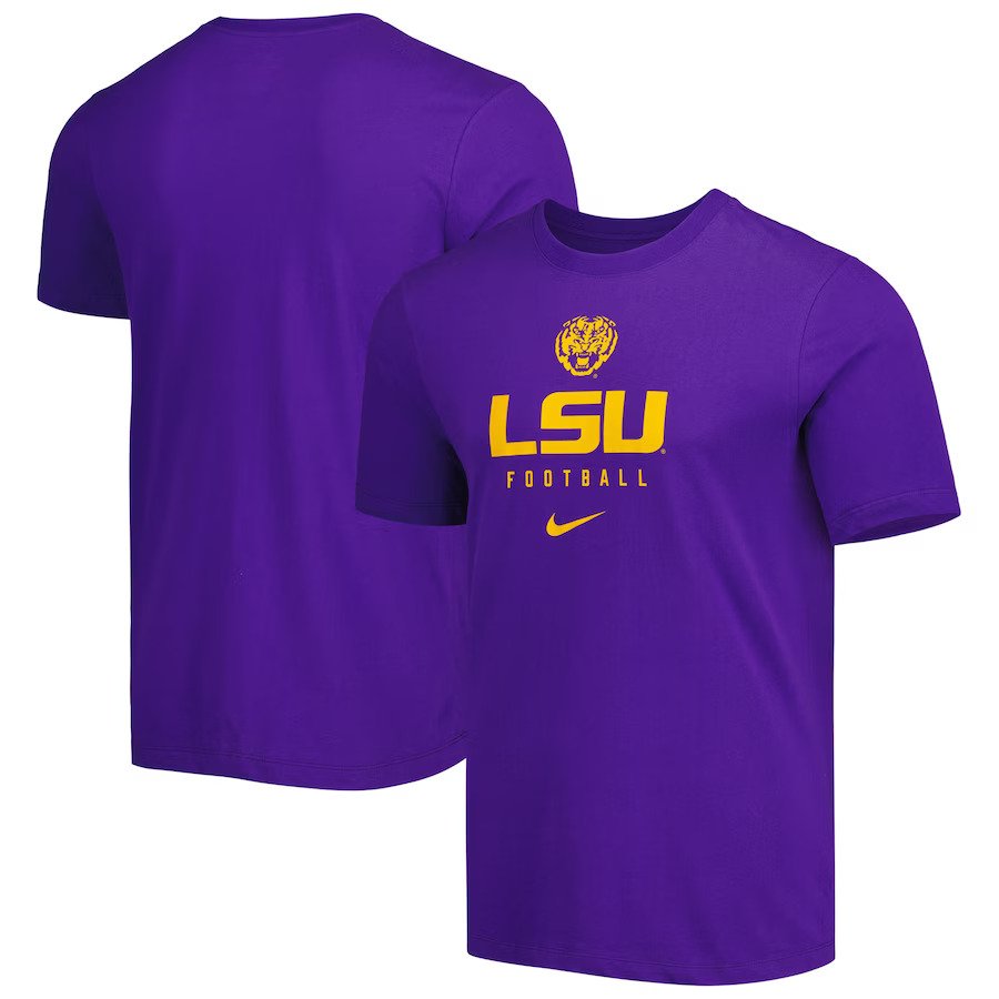 LSU Tigers XL NCAA UK Nike Team Issue Performance T-Shirt - Purple - UKASSNI