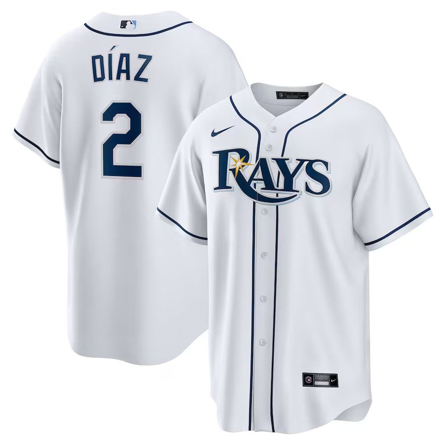 Tampa Bay Rays MLB UK Yandy Díaz Medium Nike Home Replica Player Jersey - White - UKASSNI