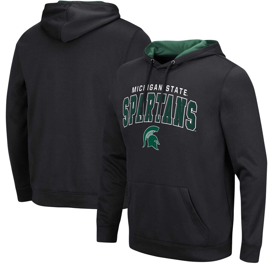 Michigan State Spartans Colosseum Resistance Pullover Hoodie - Black - UKASSNI