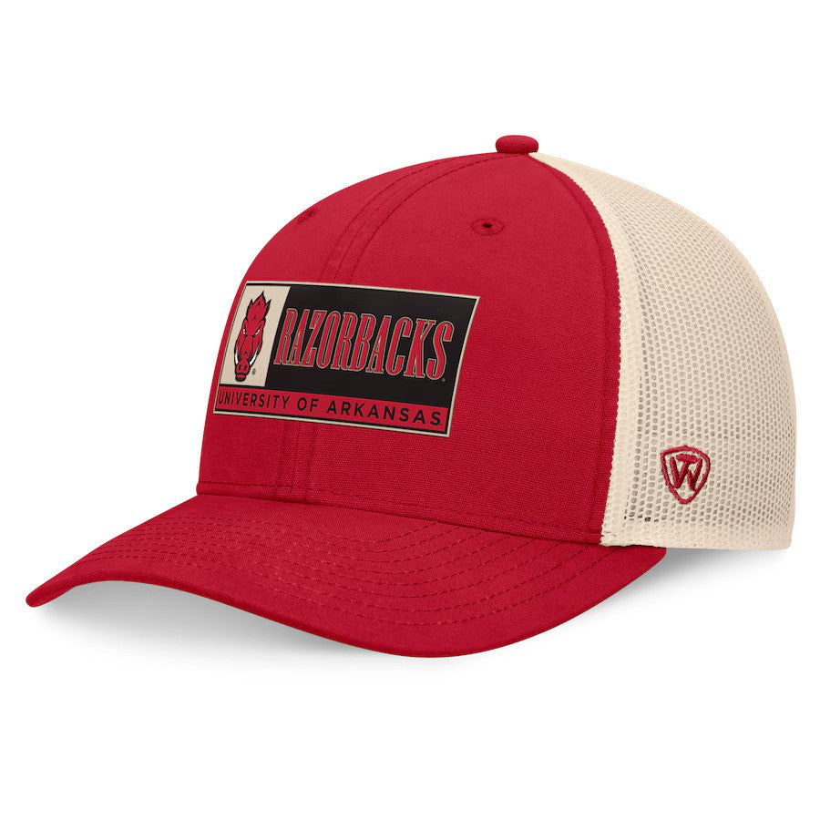 Arkansas Razorbacks NCAA Top of the World Bennett Trucker Adjustable Hat – Cardinal/Natural (USA Stock) - UKASSNI