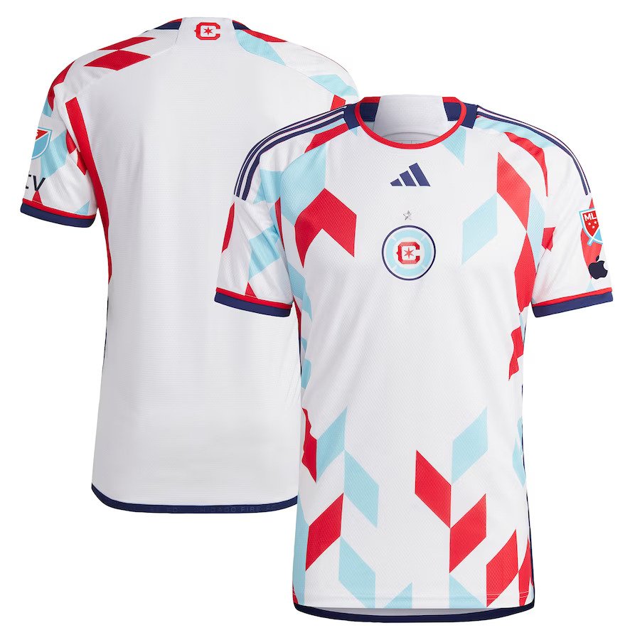 Chicago Fire MLS Authentic Jersey - White XL - AEROREADY Technology - Ventilated Mesh Panels - Embroidered Crest - UKASSNI
