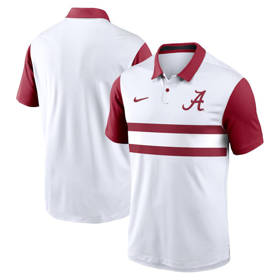 Alabama Crimson Tide NCAA Nike Primetime Campus Vapor Performance Polo – White (USA Stock) - UKASSNI