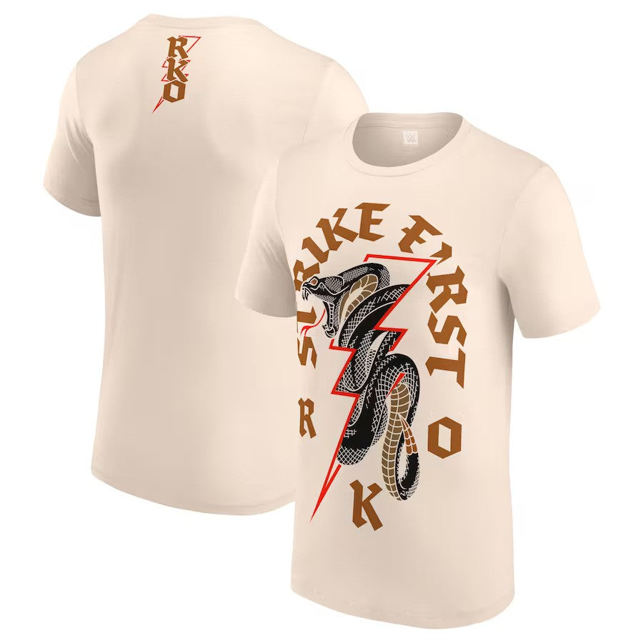 Randy Orton Strike First Viper Bolt T-Shirt - Tan - UKASSNI