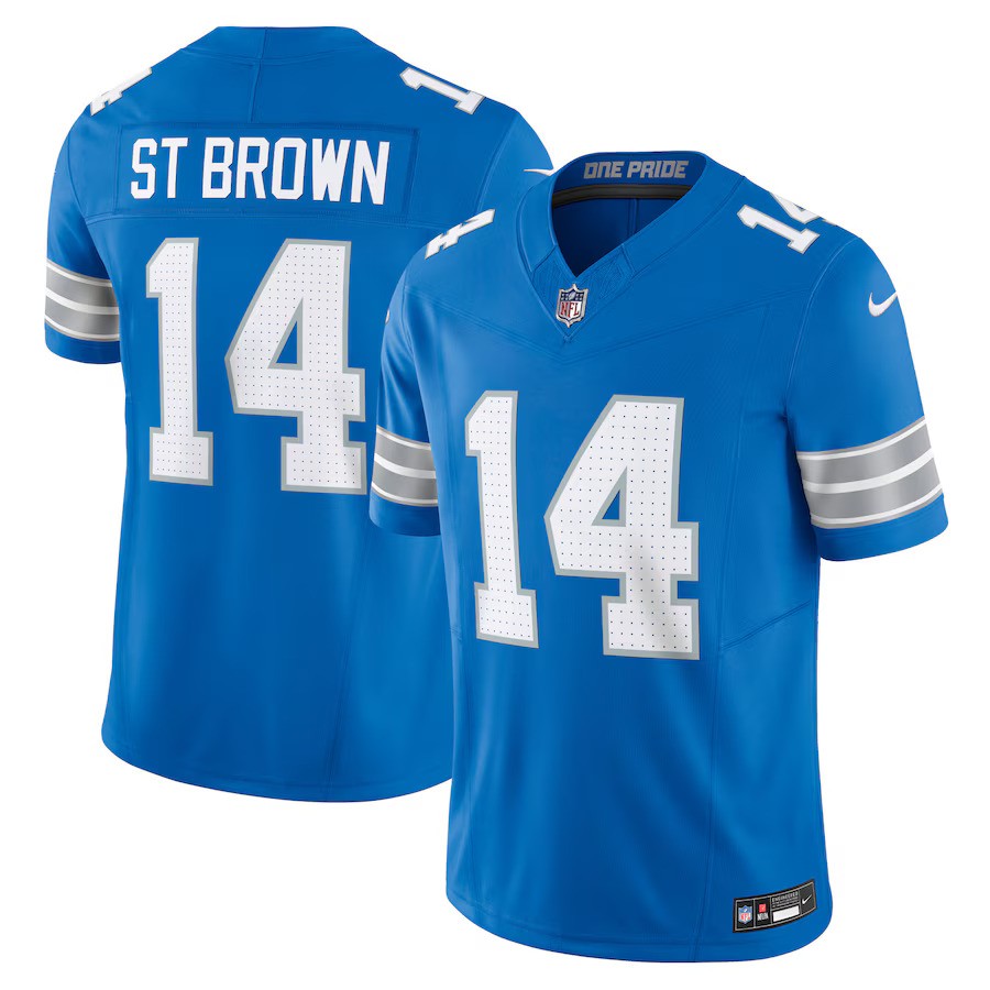 Amon-Ra St. Brown NFL Detroit Lions Nike Vapor F.U.S.E. Limited Jersey – Blue (USA Stock) - UKASSNI