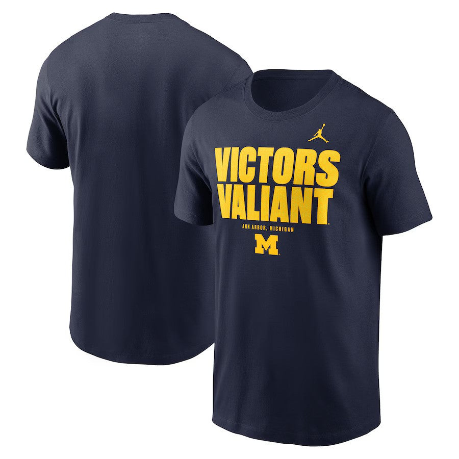 Michigan Wolverines NCAA Jordan Brand Campus Local T-Shirt – Navy (USA Stock) - UKASSNI