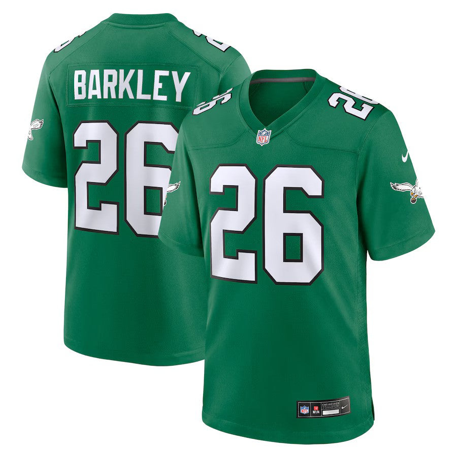 Philadelphia Eagles NFL UK Saquon Barkley Nike Alternate Game Jersey – Kelly Green (UK Stock) - UKASSNI