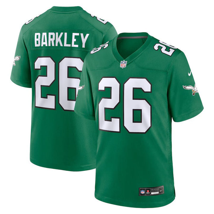 Philadelphia Eagles NFL UK Saquon Barkley Nike Alternate Game Jersey – Kelly Green (UK Stock) - UKASSNI
