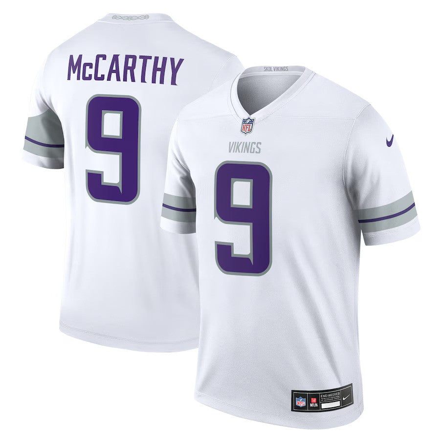 J.J. McCarthy Minnesota Vikings NFL Nike Alternate Legend Player Performance Top – White (USA Stock) - UKASSNI