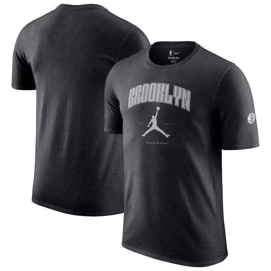 Brooklyn Nets NBA Jordan Brand Unisex Essential Cities T-Shirt - Black - UKASSNI