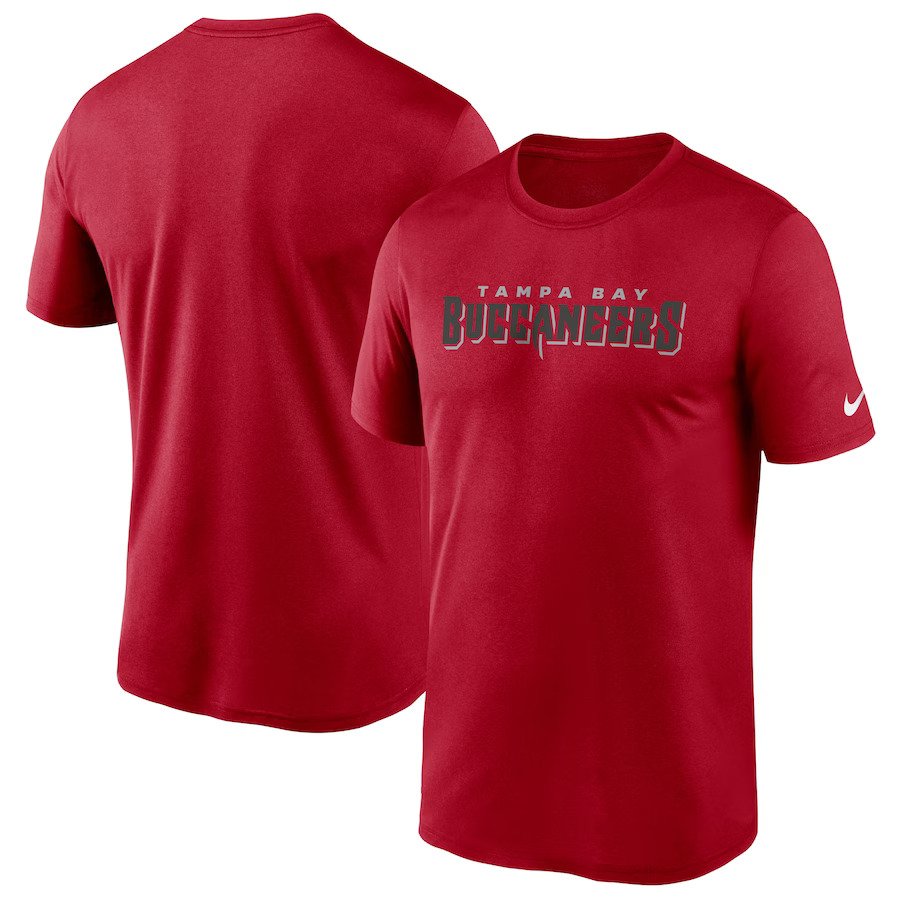 Tampa Bay Buccaneers NFL UK Nike Wordmark Legend Performance T-Shirt - Red - UKASSNI