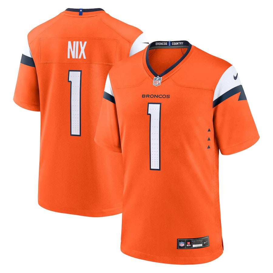 Bo Nix Denver Broncos Nike 2024 NFL Draft First Round Pick Player Game Jersey - Orange - UKASSNI