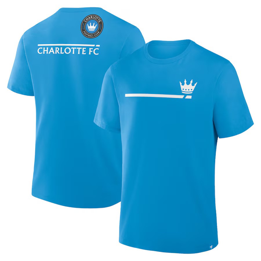 Charlotte FC MLS Fanatics Corner Kick Legacy T-Shirt - Blue - UKASSNI