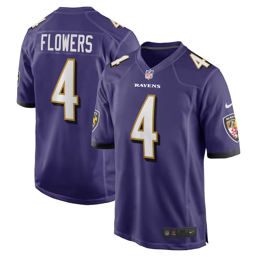 Zay Flowers Baltimore Ravens Nike 2023 NFL Draft First Round Pick Game Jersey - Purple - UKASSNI