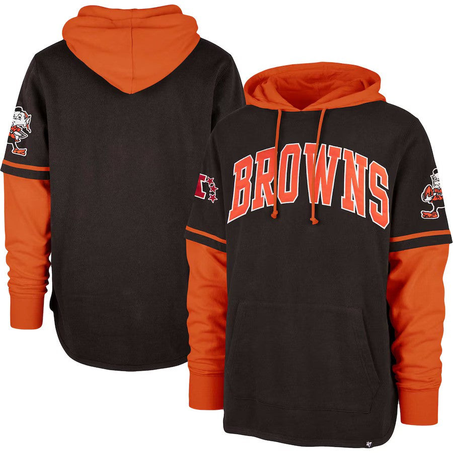Cleveland Browns '47 Shortstop Pullover Hoodie - Brown - UKASSNI