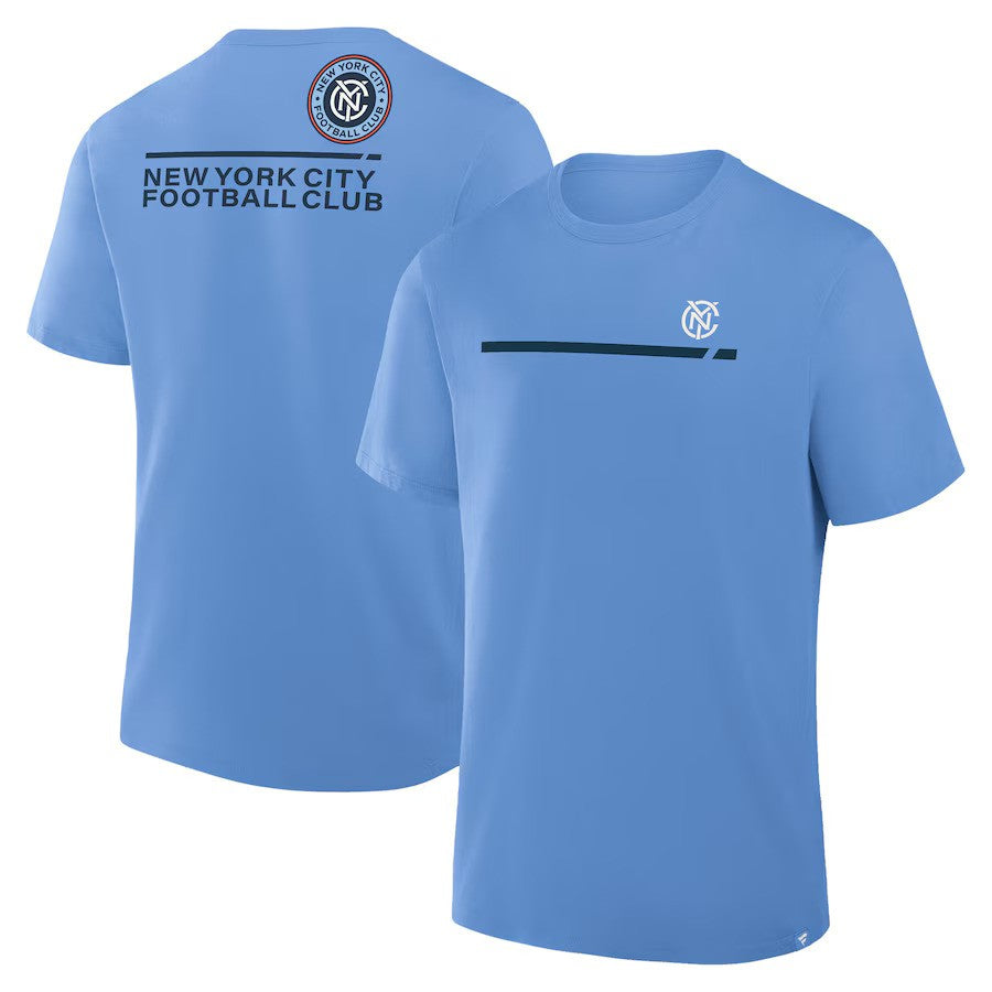 New York City FC MLS Fanatics Corner Kick Legacy Cotton T-Shirt - Sky Blue - UKASSNI