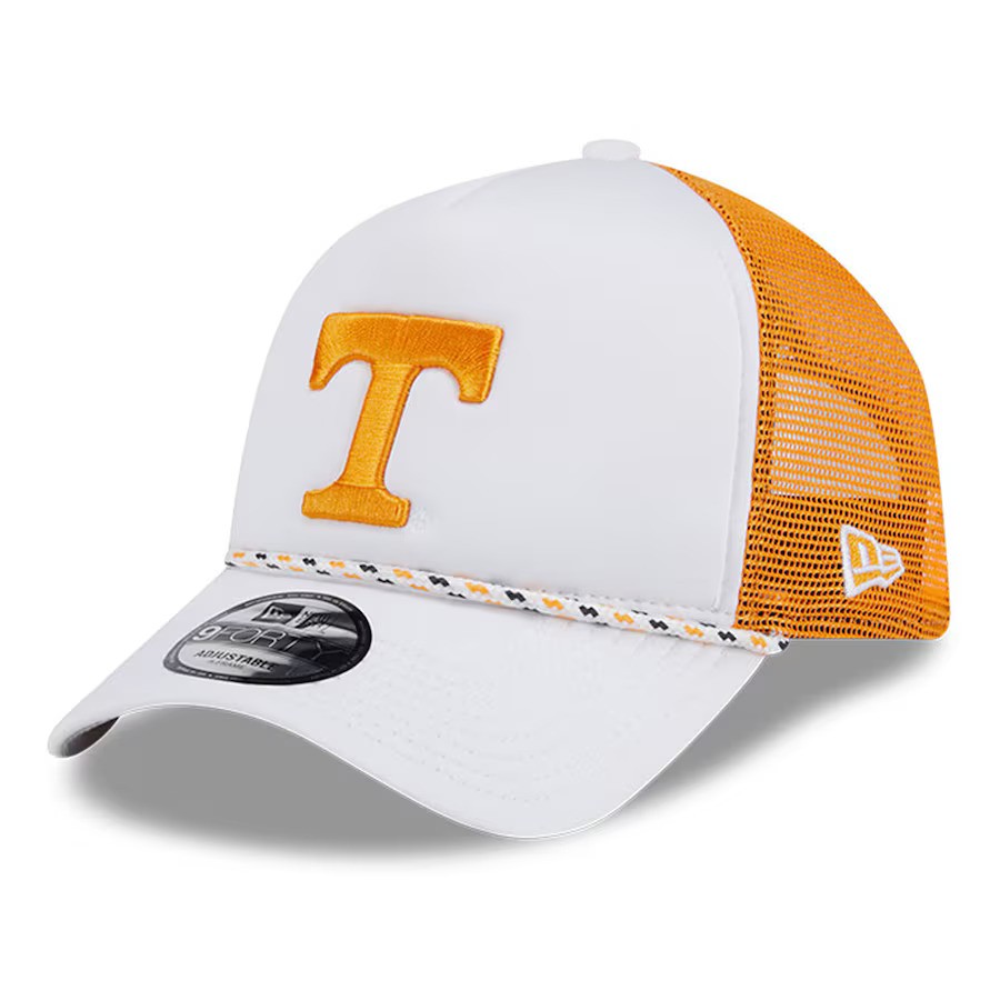 Tennessee Volunteers New Era Court Sport Foam A-Frame 9FORTY Adjustable Trucker Hat - White/Tennessee Orange - UKASSNI