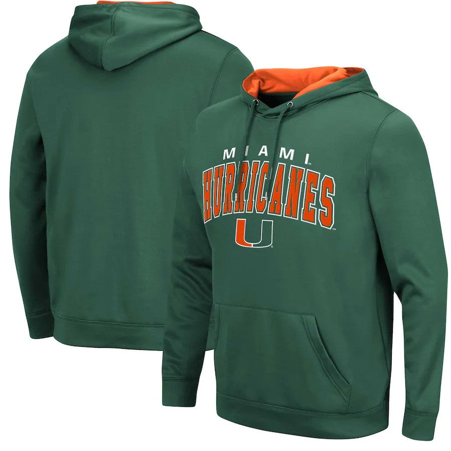Miami Hurricanes Colosseum Resistance Pullover Hoodie - Green - UKASSNI