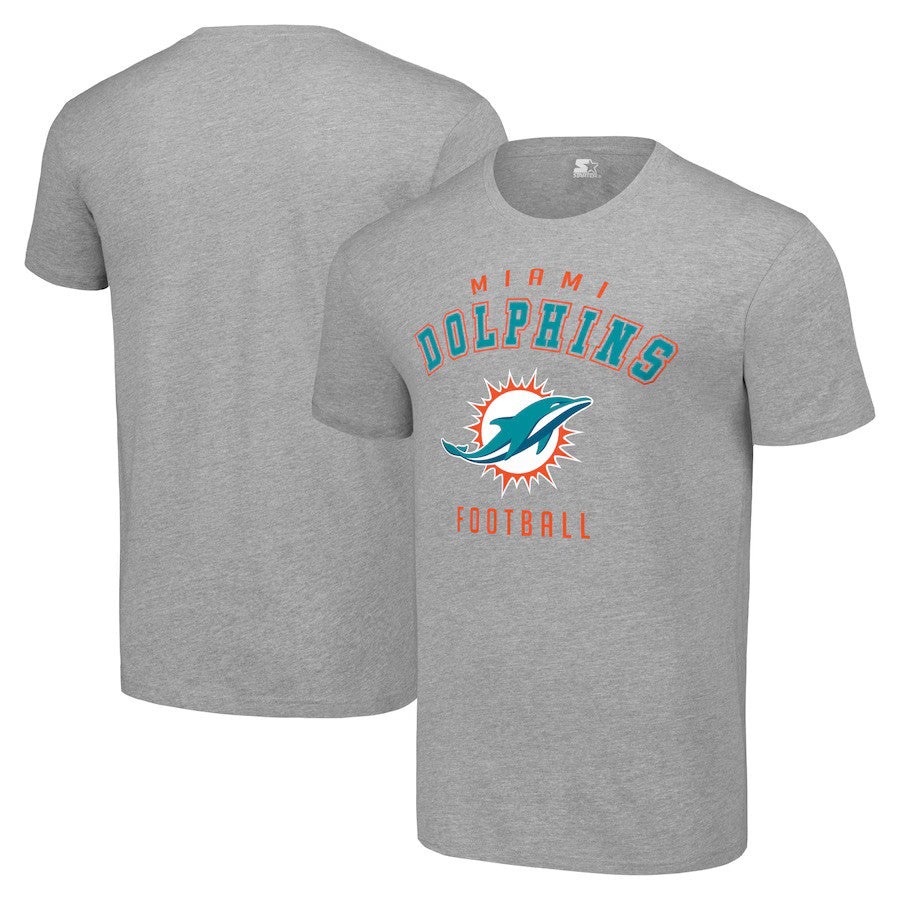Miami Dolphins Starter Logo T-Shirt - Heather Gray - UKASSNI