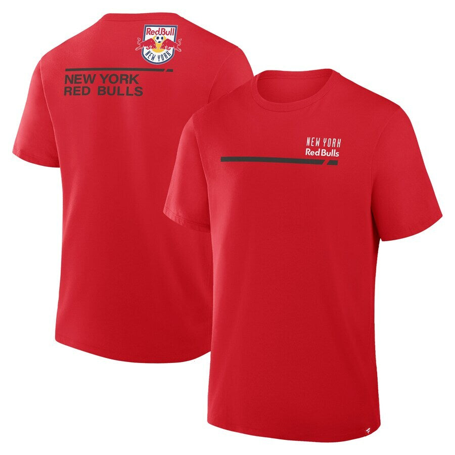 New York Red Bulls MLS Fanatics Corner Kick Legacy Cotton T-Shirt - Red - UKASSNI