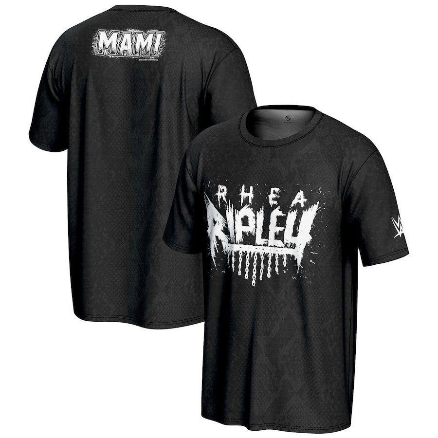 Rhea Ripley WWE ProSphere Snakeskin T-Shirt – Black (USA Stock) - UKASSNI