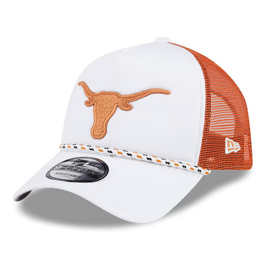 Texas Longhorns New Era Court Sport Foam A-Frame 9FORTY Adjustable Trucker Hat - White/Texas Orange - UKASSNI