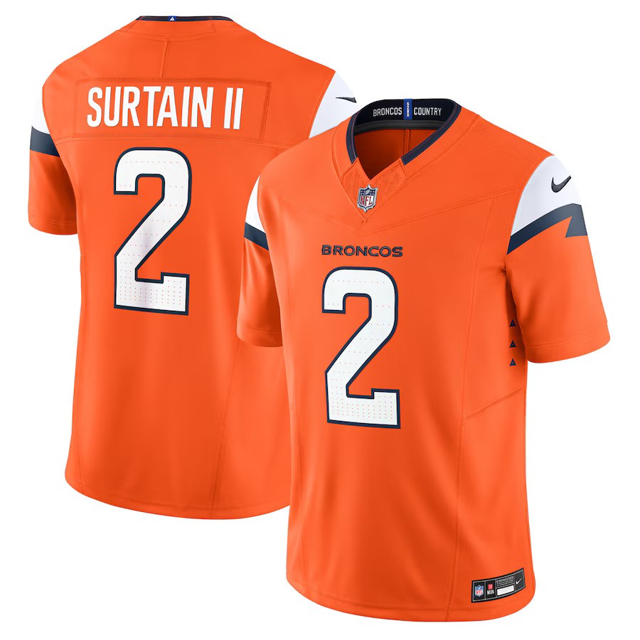Patrick Surtain II Denver Broncos Nike Vapor F.U.S.E. Limited Jersey - Orange - UKASSNI