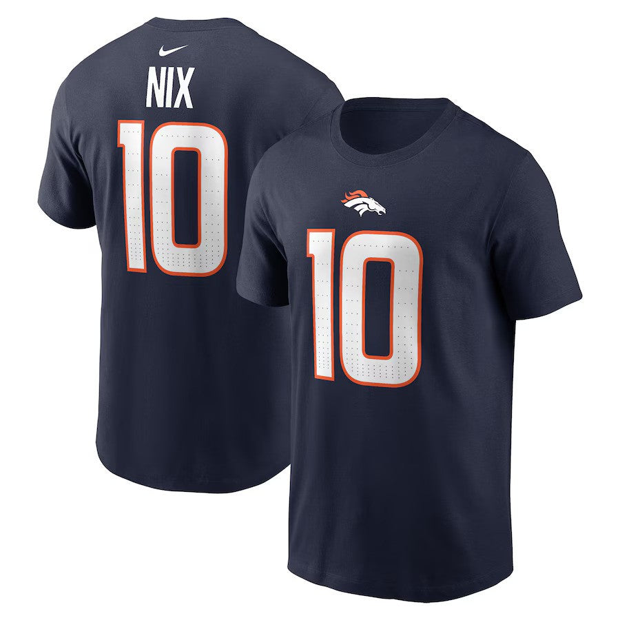 Bo Nix NFL Denver Broncos Nike Player Name & Number T-Shirt - Navy (USA Stock) - UKASSNI