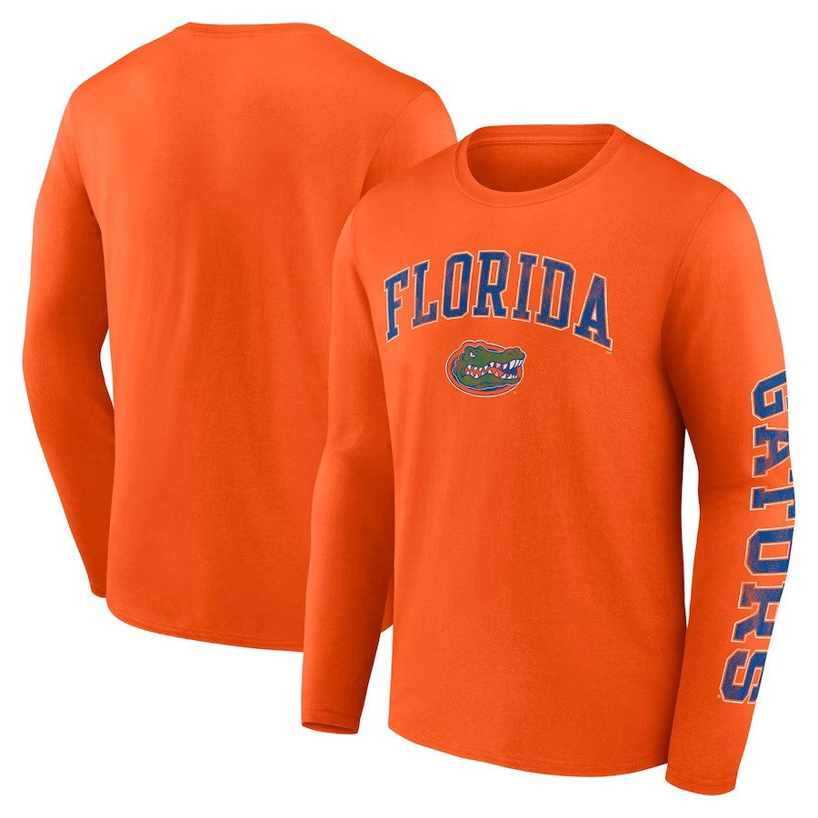 Florida Gators Fanatics Branded Distressed Arch Over Logo Long Sleeve T-Shirt - Orange - UKASSNI