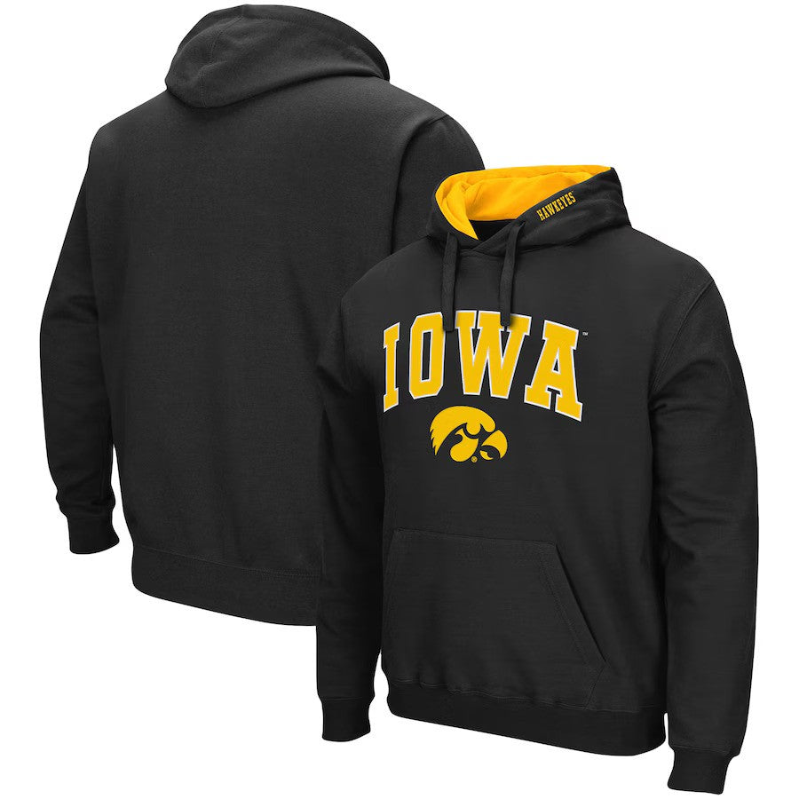 Iowa Hawkeyes NCAA Colosseum Arch & Logo 3.0 Pullover Hoodie - Black - UKASSNI