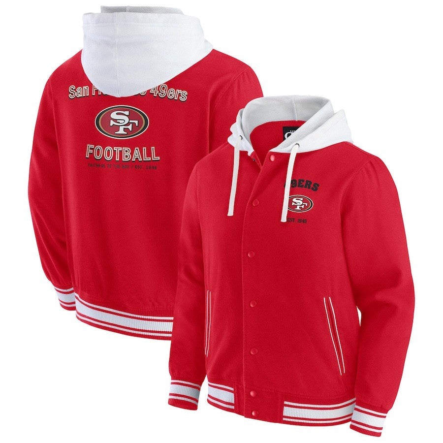 San Francisco 49ers Darius Rucker Collection by Fanatics Full-Snap Hoodie Jacket – Scarlet (USA Stock) - UKASSNI