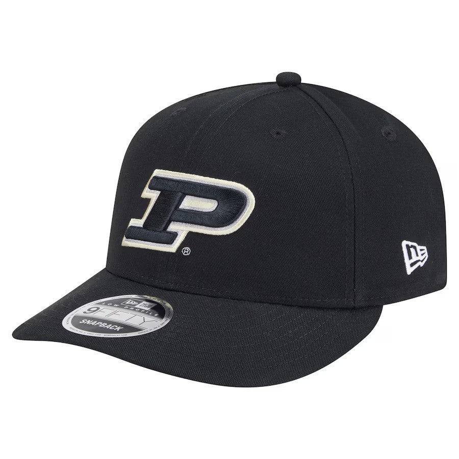 Purdue Boilermakers NCAA New Era Low Profile 9FIFTY Snapback Hat - Black - UKASSNI