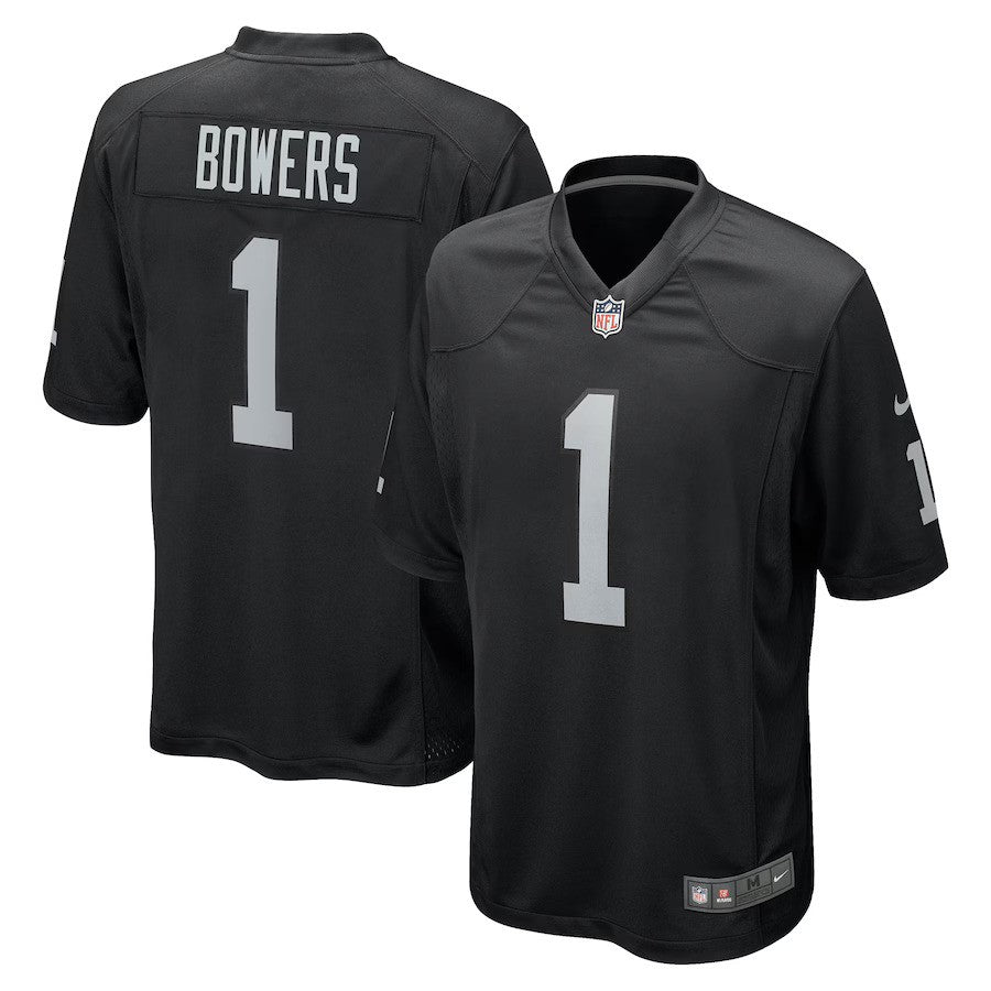 Brock Bowers Las Vegas Raiders Nike 2024 NFL Draft First Round Pick Player Game Jersey - Black - UKASSNI