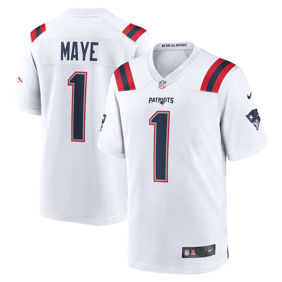 Drake Maye New England Patriots Nike 2024 NFL Draft First Round Pick Player Game Jersey - White - UKASSNI