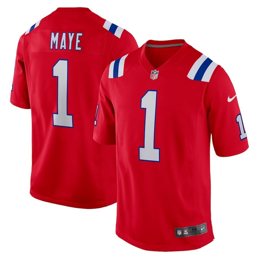 Drake Maye New England Patriots Nike 2024 NFL Draft First Round Pick Player Game Jersey - Red - UKASSNI