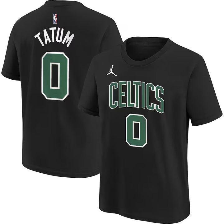 Boston Celtics NBA UK Youth XL Jayson Tatum Jordan Brand Statement Edition Name & Number T-Shirt – Black (UK Stock) - UKASSNI