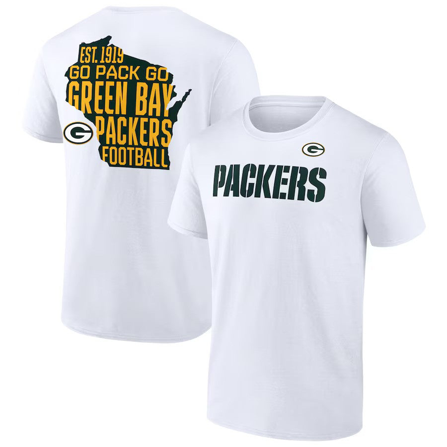 Green Bay Packers NFL Hot Shot T-Shirt – White (USA Stock) - UKASSNI