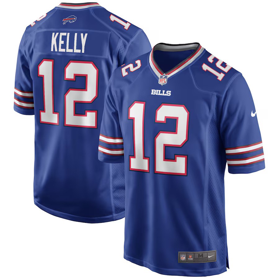 Jim Kelly NFL Buffalo Bills Nike Game Retired Player Jersey – Royal (USA Stock) - UKASSNI