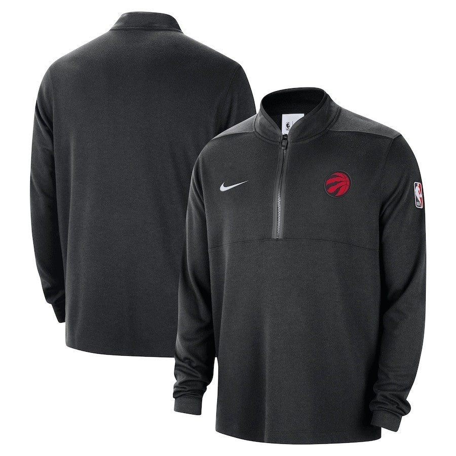 Toronto Raptors NBA Nike 2024/25 Courtside Performance Half-Zip Top - Black - UKASSNI