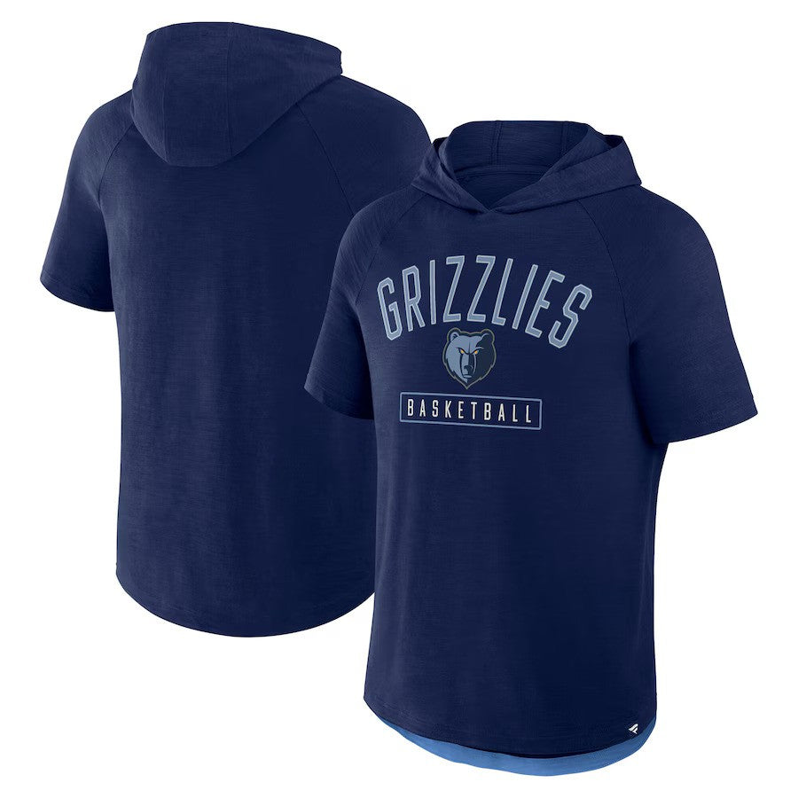 Memphis Grizzlies NBA Fanatics Pass Legend Hooded T-Shirt - Athletic Navy - UKASSNI