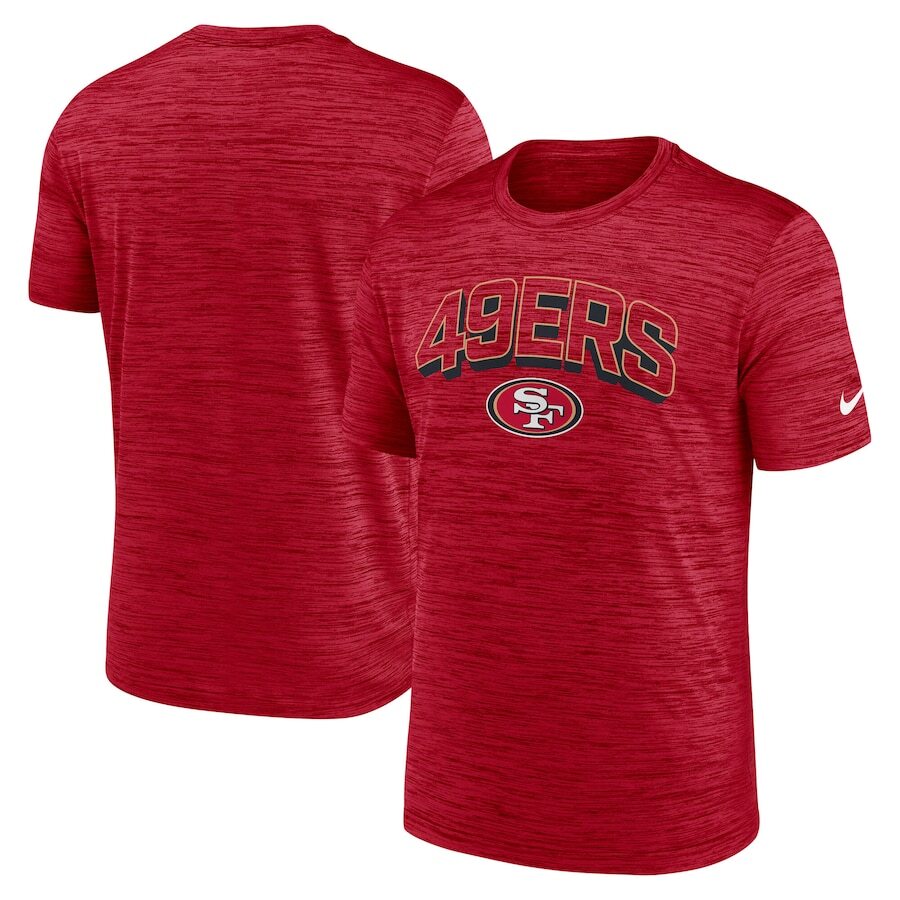 San Francisco 49ers NFL Nike Velocity Performance T‑Shirt – Scarlet (USA Stock) - UKASSNI
