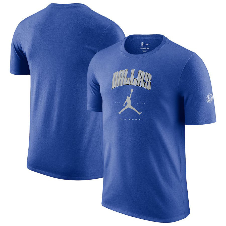 Dallas Mavericks NBA Jordan Brand Unisex Essential Cities T-Shirt - Blue - UKASSNI