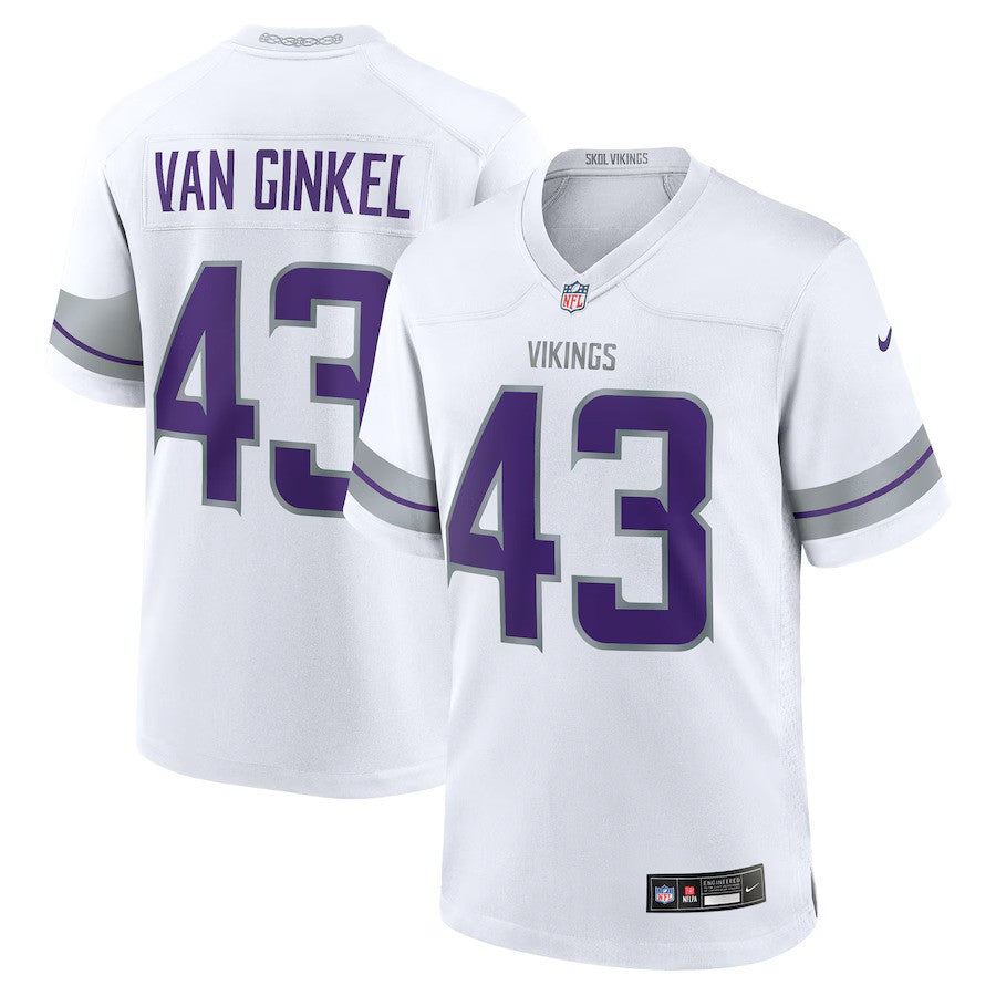 Andrew Van Ginkel NFL Minnesota Vikings Nike Alternate Game Jersey – White (USA Stock) - UKASSNI