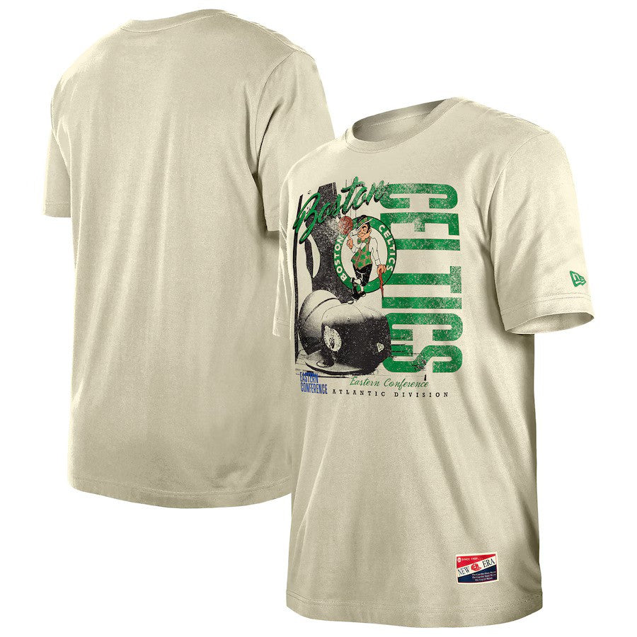 Boston Celtics NBA New Era Distressed Throwback Vintage Color Pack T-Shirt – Cream (USA Stock) - UKASSNI