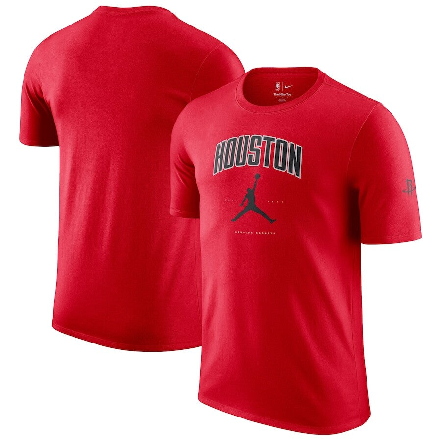 Houston Rockets NBA Jordan Brand Unisex Essential Cities T-Shirt - Red - UKASSNI