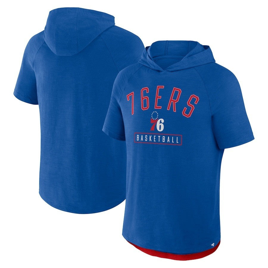 Philadelphia 76ers NBA Fanatics Pass Legend Hooded T-Shirt - Deep Royal - UKASSNI