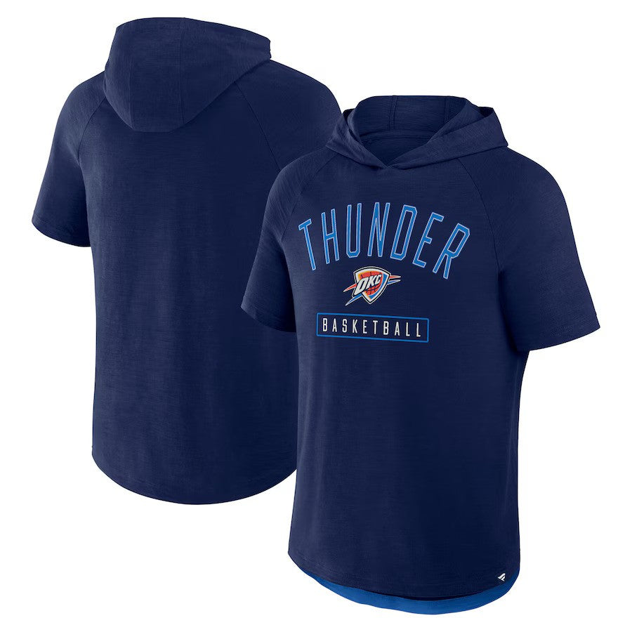 Oklahoma City Thunder NBA Fanatics Pass Legend Hooded T-Shirt - Athletic Navy - UKASSNI
